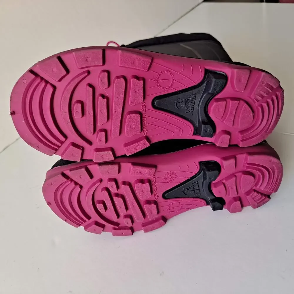 Kamik Snobuster1 Insulated Waterproof Snow Boots Navy Magenta Kids Girls Size 1